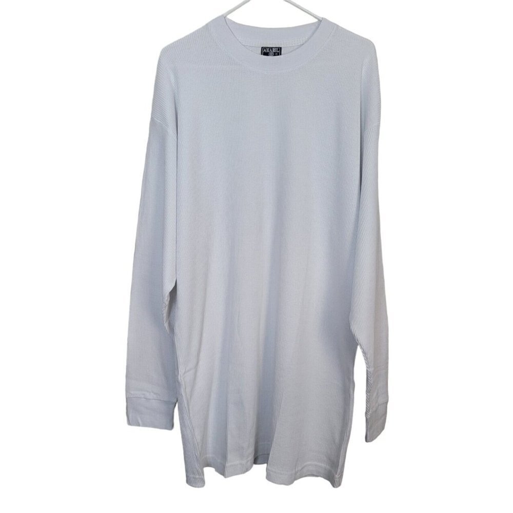 Vtg Anabil White Thermal Top Men's Medium Weight Sz 3XL NEW Old Stock Base Layer